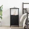 vidaXL Bedside Cabinet with Drawer Black Oak 13.39 x 13.98 x 27.56 in