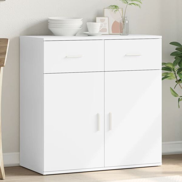 vidaXL Sideboard White Engineered wood Medium Sideboard Rectangular