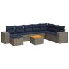 vidaXL 9 Piece Patio Sofa Set with Cushions Gray Poly Rattan