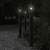 vidaXL Outdoor Floor Lamp Set of 3 Black Stainless steel, Polycarbonate