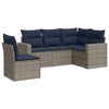 vidaXL 5 Piece Patio Sofa Set with Cushions Gray Poly Rattan