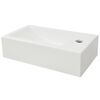 vidaXL Basin with Faucet Hole Rectangular Ceramic White 18.1"x10"x4.7"
