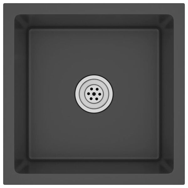 vidaXL Handmade Kitchen Sink Black Stainless Steel