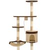 vidaXL Cat Tree Beige and Brown Particle board, plush, sisal rope