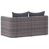 vidaXL Garden Sofa Set of 2 Grey PE Rattan Standard Detachable