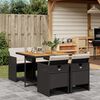 vidaXL Patio Dining Set Set of 4 Black, Brown, Cream White