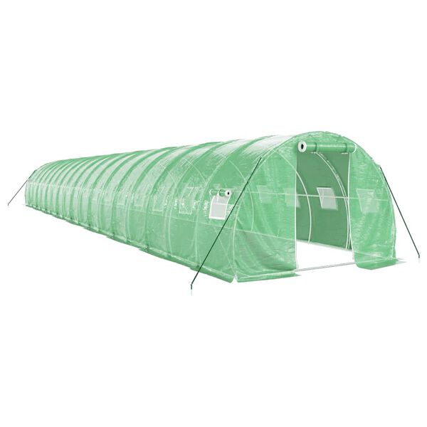 vidaXL Greenhouse Green Polyethylene, Galvanized Steel 581.3 sq ft