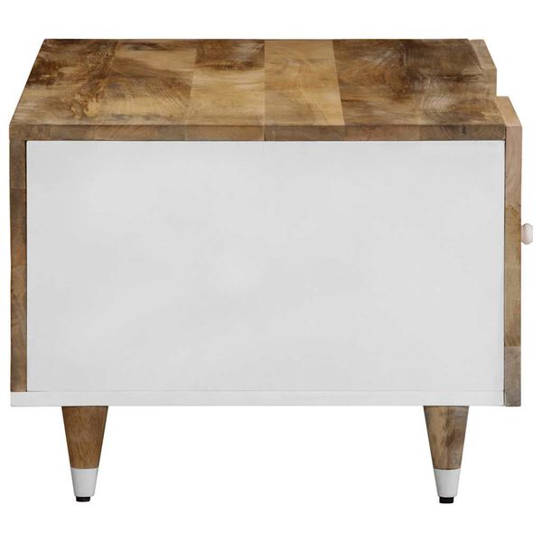 vidaXL Coffee Table Natural Mango with white paint