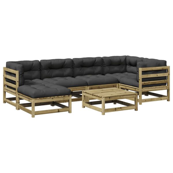vidaXL Garden Sofa Set Anthracite Vacuum pressure impregnated pine wood