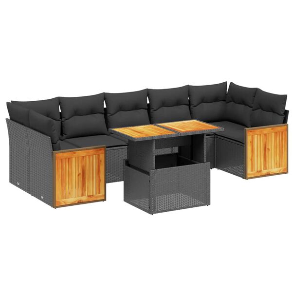 vidaXL Garden Sofa Set Black