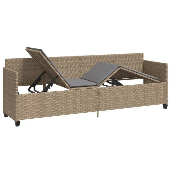 vidaXL Sun Lounger Beige, Light grey