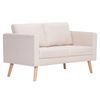 vidaXL Sofa Cream Polyester fabric 2-seater and 3-seater