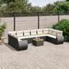 vidaXL Garden Sofa Set Black Poly Rattan Large Modular Garden Sofa Set