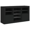 vidaXL Sideboard Black Engineered wood, Glass Medium Sideboard