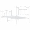 vidaXL Bed Frame White Powder-Coated Steel Single Bed Frame