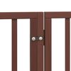 vidaXL Dog Gate with Door Foldable 6 Panels Brown 118.1 " Poplar Wood