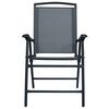 vidaXL Chair Set of 2 Grey Textilene Medium Foldable Chair
