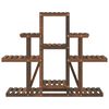 vidaXL Flower Stand Carbonized brown Solid wood fir Medium Flower Stand