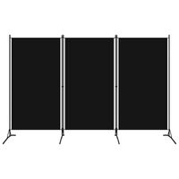vidaXL 3-Panel Room Divider Black 102.4"x70.9" Fabric