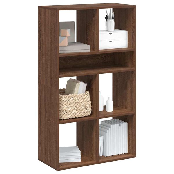 vidaXL Book Cabinet Brown oak Engineered wood Medium Storage