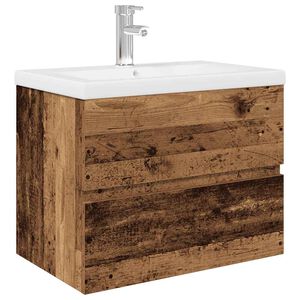 vidaXL Sink Cabinet With Basin Old wood and white