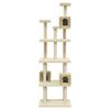 vidaXL Cat Tree Cream Engineered wood, plush, sisal 74.0 in tall Storage