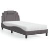 vidaXL Bed Grey Faux leather, plywood, foam, knitted fabric Twin