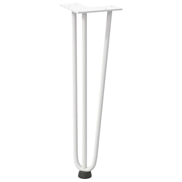 vidaXL Hairpin Table Leg White Solid powder-coated steel Adjustable Feet