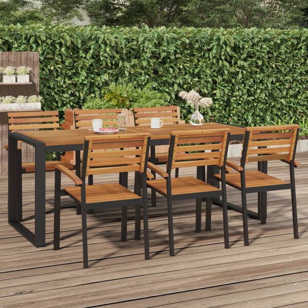 vidaXL Garden Table Brown and Black