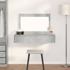 vidaXL Dressing Table Grey 39.37 x 15.75 x 27.56 in Engineered Wood