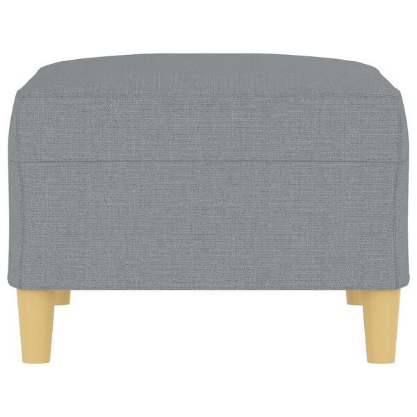 vidaXL Footstool Light grey 100% polyester fabric, plywood, foam