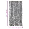 vidaXL Fly Curtain Grey and Black and White 39.4x86.6" Chenille