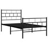 vidaXL Metal Bed Frame Black Powder-Coated Steel Twin Metal Bed Frame