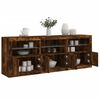 vidaXL Sideboard with LED Lights Smoked Oak 71.5"x14.6"x26.4"