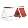 vidaXL Animal Cage Red and white Fir wood, Plywood, Iron