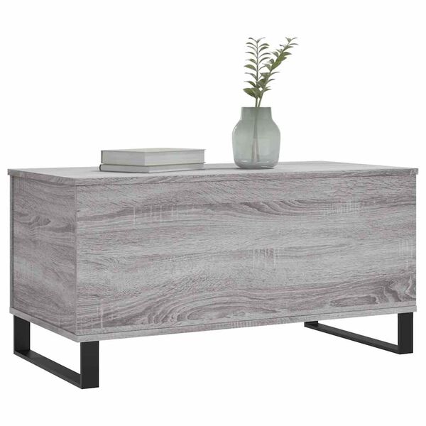 vidaXL Coffee Table Grey Sonoma Engineered wood, Metal Medium