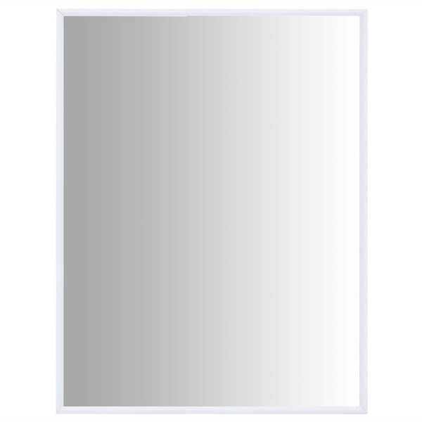 vidaXL Mirror White Glass 31.5x23.6 in Minimalistic Mirror