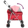 vidaXL Dog Stroller Red 300D oxford fabric, Steel