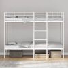 vidaXL Bunk Bed White Steel 31.5 x 79 in Bunk Bed Rectangular Modern