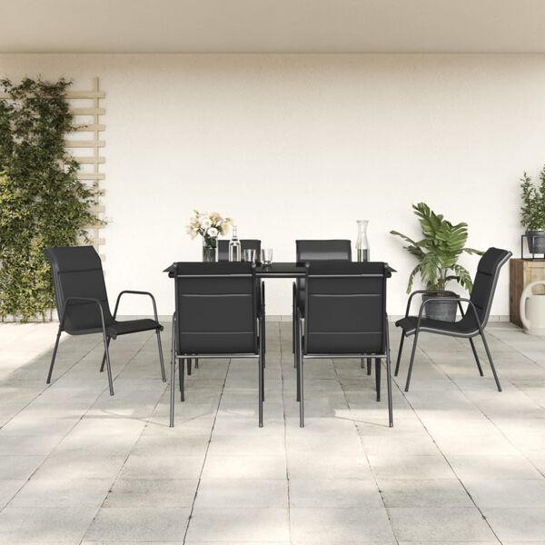 vidaXL Garden Dining Set Black