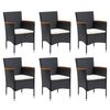 vidaXL Dining Set Black PE rattan Medium Durable Dining Set