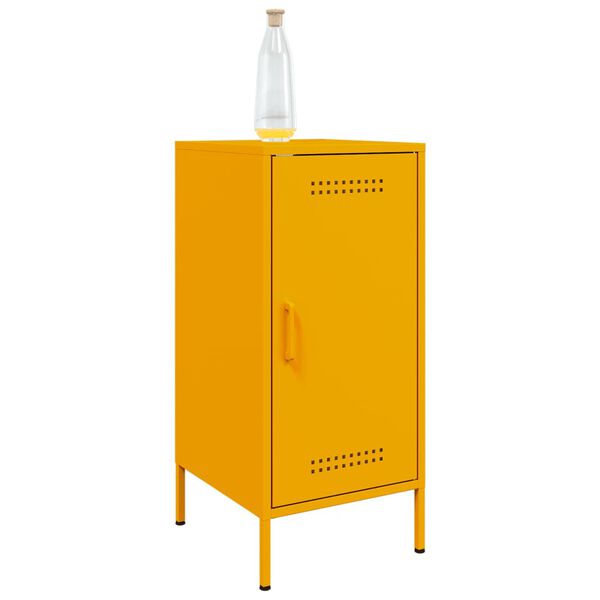 vidaXL Sideboard Mustard Yellow Cold-rolled Steel 14.2x15.4x31.1 in