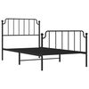 vidaXL Bed Frame Black Powder-Coated Steel Twin Bed Frame Rectangular