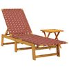 vidaXL Sun Lounger Red Solid Acacia wood Standard Sun Lounger