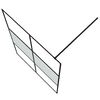vidaXL Walk-in Shower Wall Black 55.1x76.8" Half Frosted ESG Glass