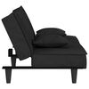 vidaXL Sofa Bed Black Velvet, Plywood, Foam Large