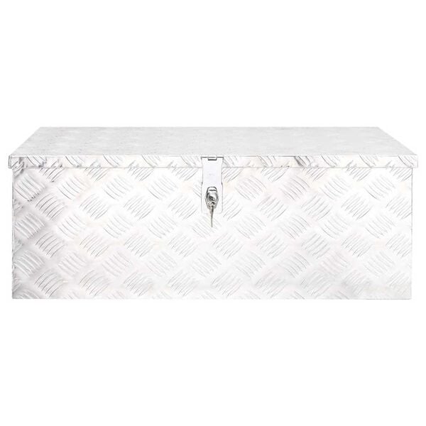 vidaXL Storage Box Silver 31.5"x15.4"x11.8" Aluminum