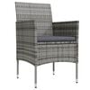 vidaXL Garden Dining Set Grey and Black