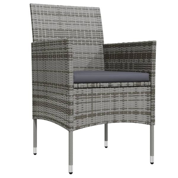 vidaXL Garden Dining Set Grey and Black