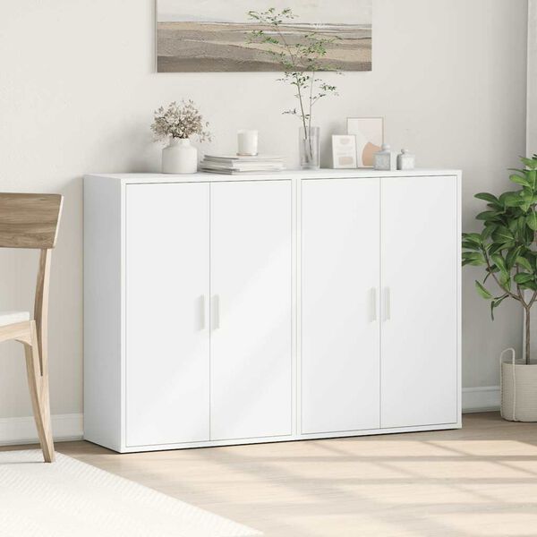 vidaXL Sideboard White Engineered wood Medium Sideboard Rectangular
